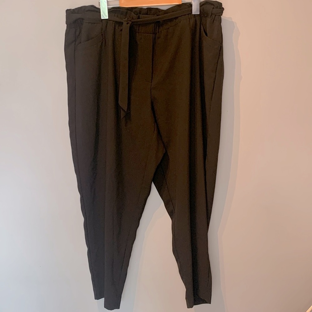 Reitmans Black Paperbag Waist Tie Pants - Picture 2 of 7